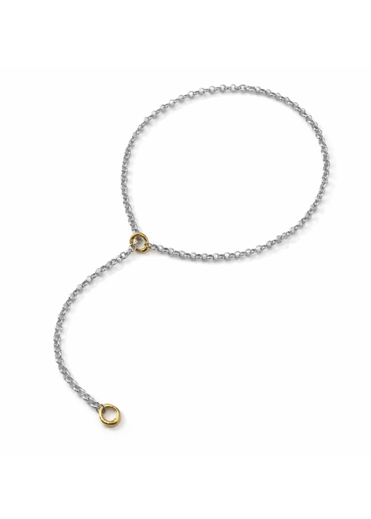 H Jane: Kaitlin Two Toned Lariat Necklace