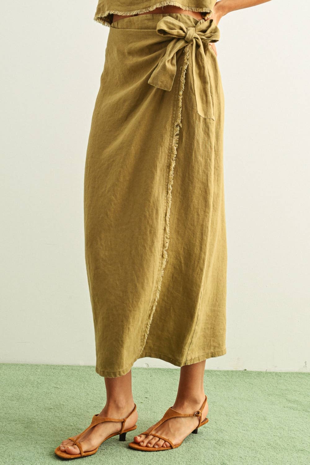 S6260ST   RAW HEM WRAP SKIRT