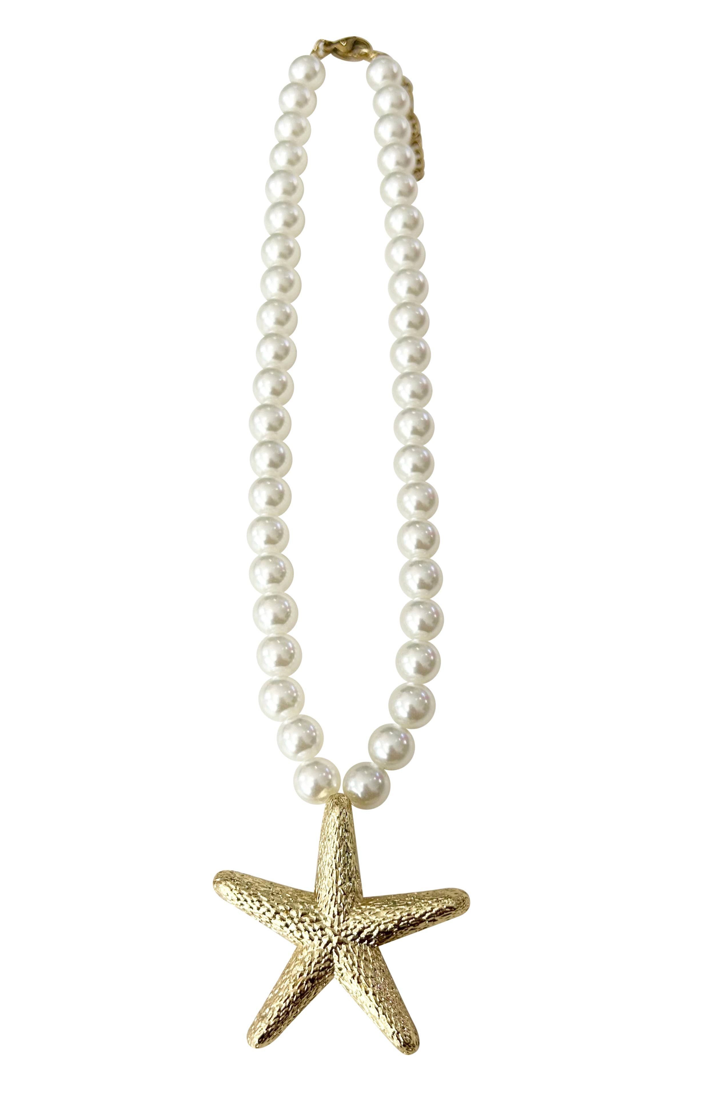 Sea Necklace with Starfish Pendant - Pearl