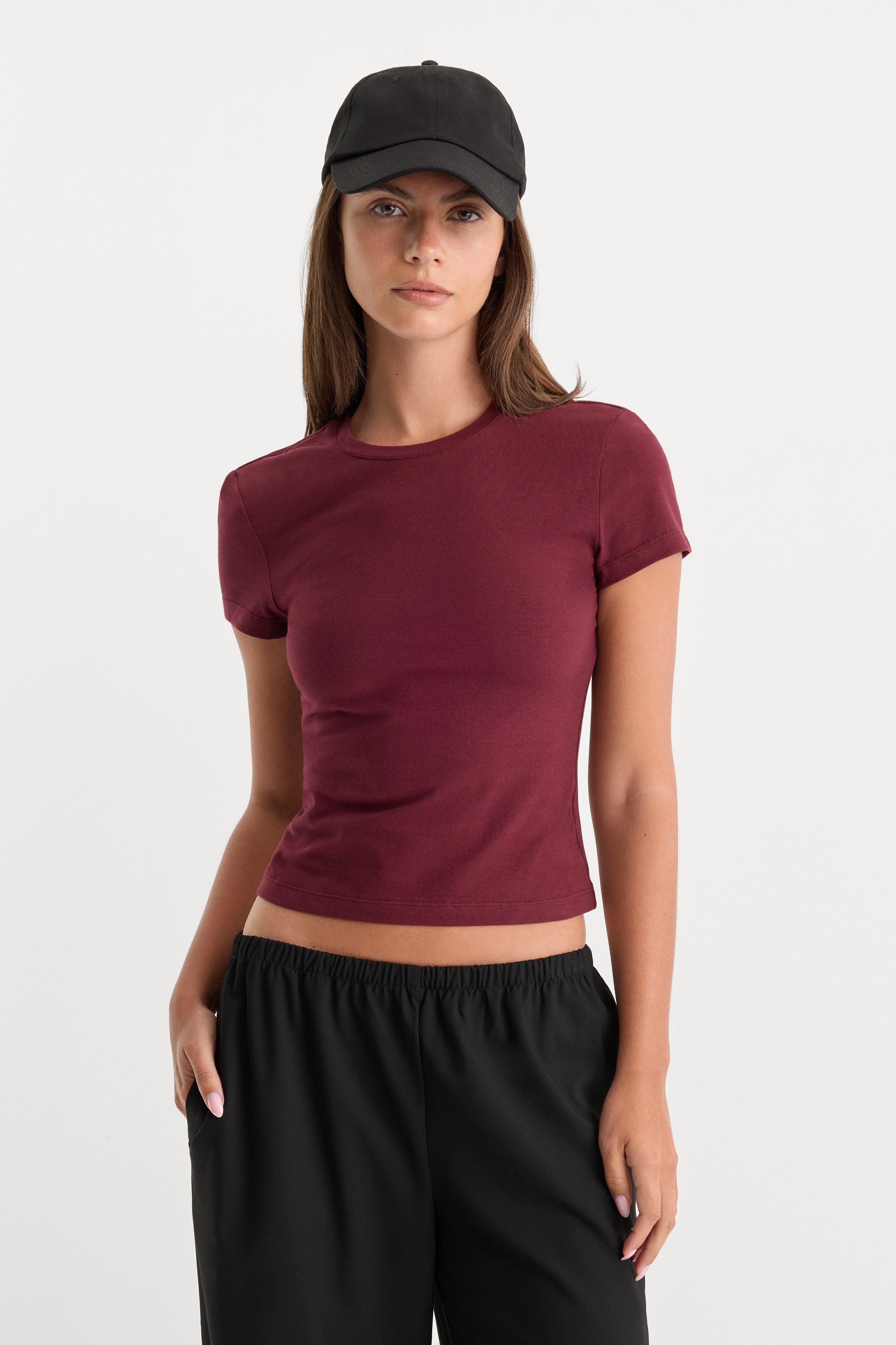 The Baby Tee - Berry Noir