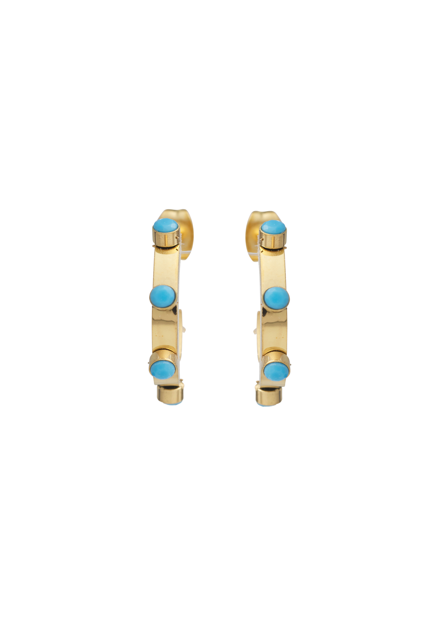 Belle Turquoise Hoops Hypoallergenic Water Resistant