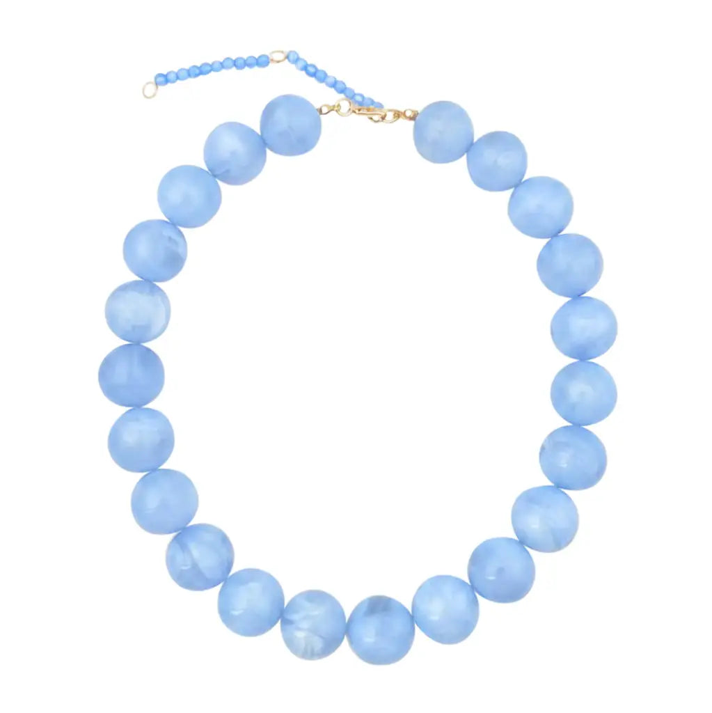 Kameron Chunky Beaded Necklace - Light Blue