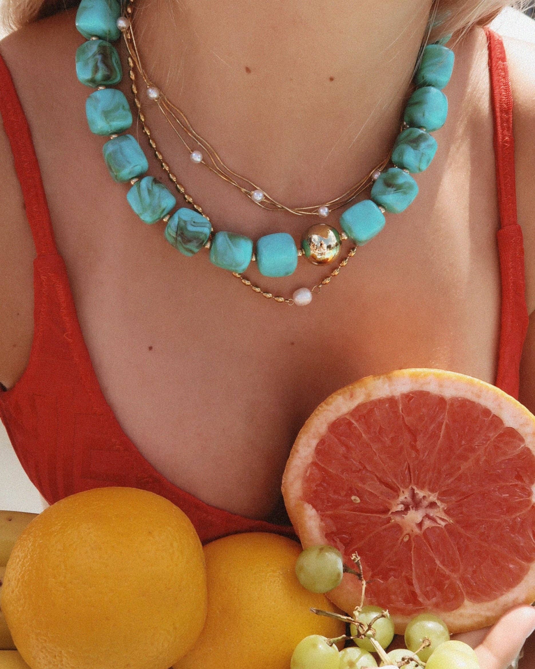 Brooke Beaded Necklace : Hypoallergenic and Water Resistant