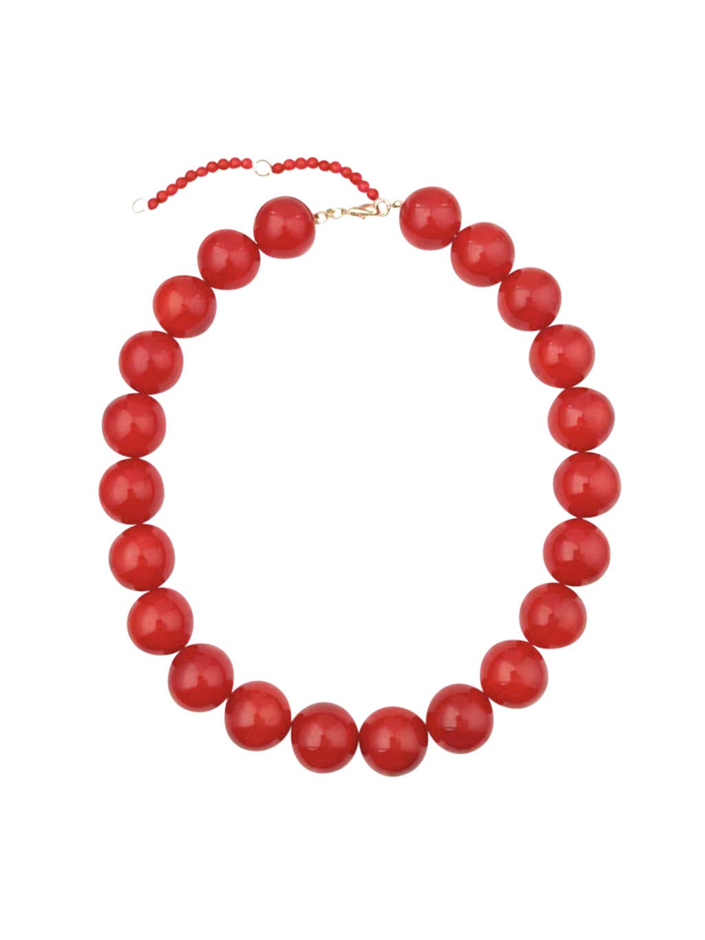 Kameron Chunky Beaded Necklace - Red