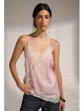 Sonic Lace Trim Tank - Chocolate