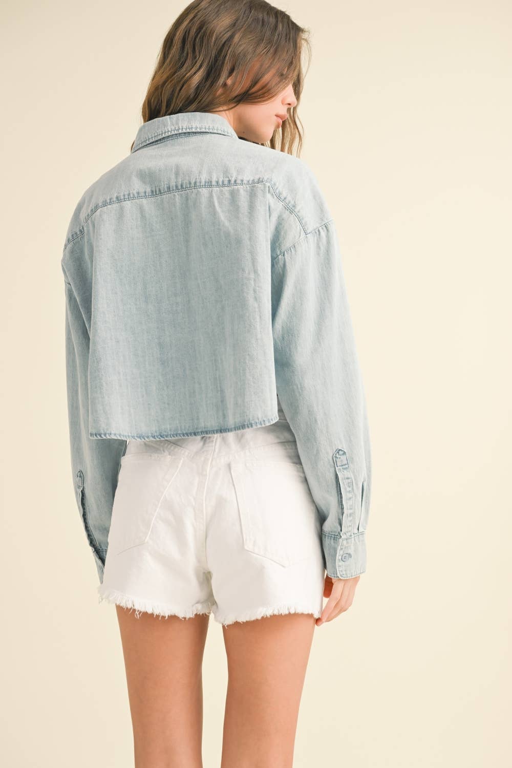 BUTTON DOWN SHORT BODY DENIM SHIRTS