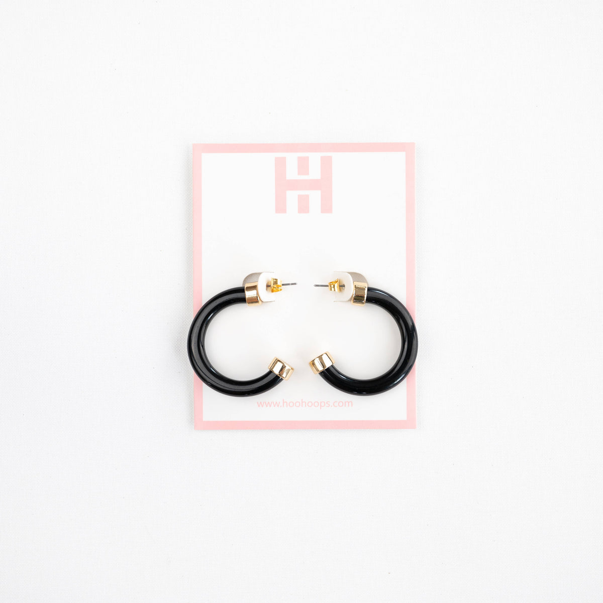 Hoo Hoops: Black Acrylic Hoop Earrings
