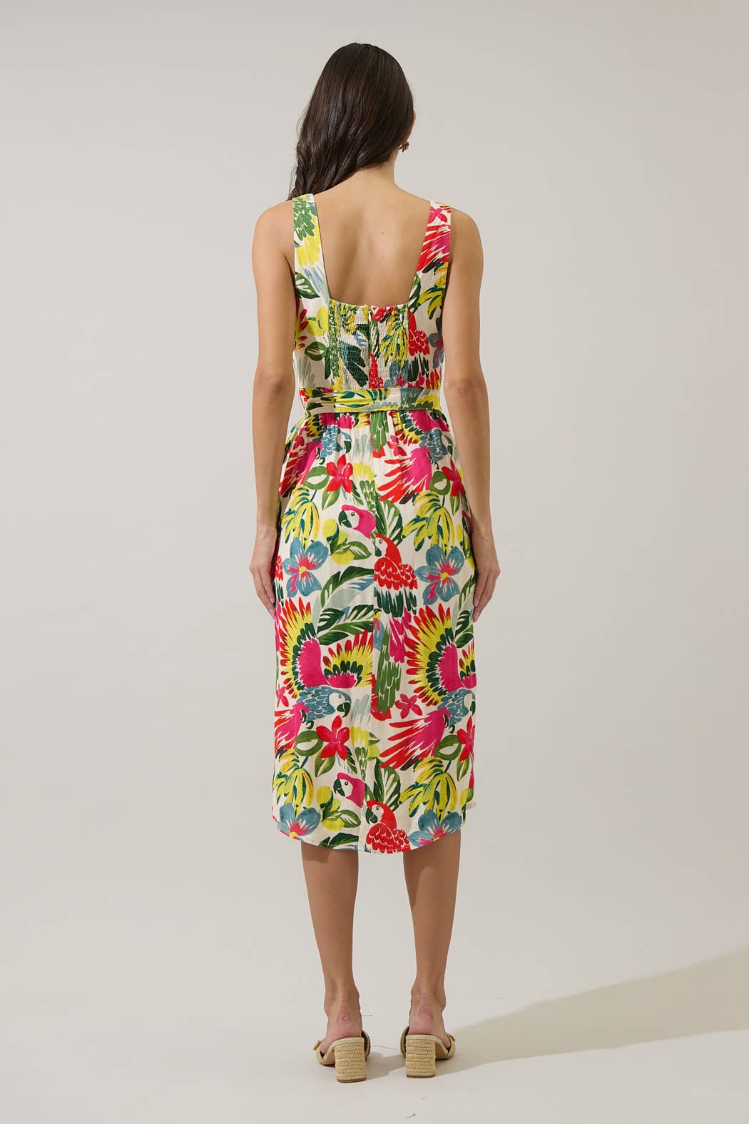 Wissa Tropical Beli Wrap Midi Dress