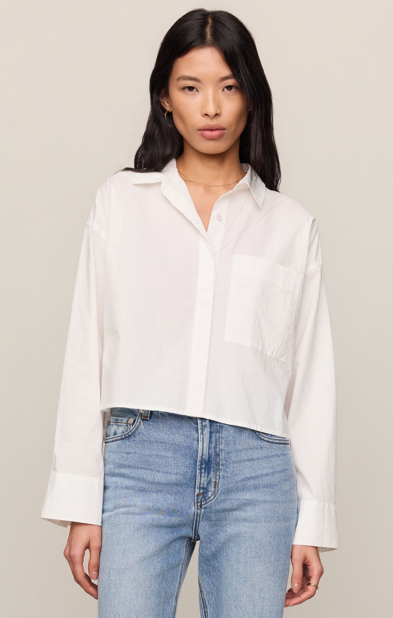 Favorite Button Up Top - White