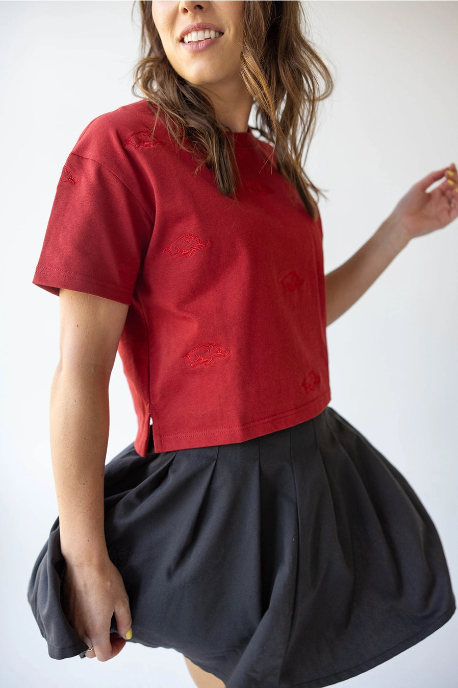 Arkansas Crop Tee - Crimson