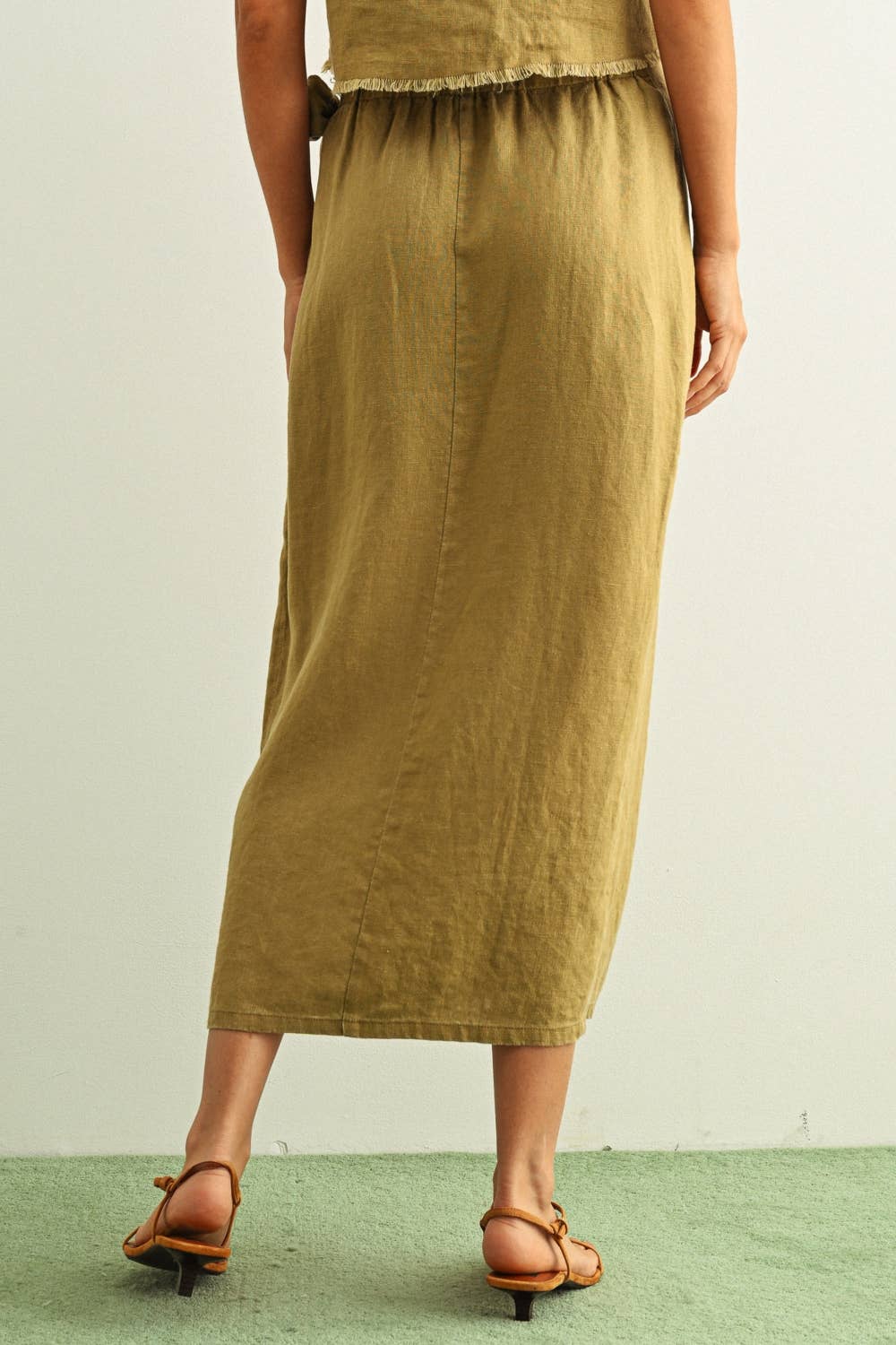 S6260ST   RAW HEM WRAP SKIRT