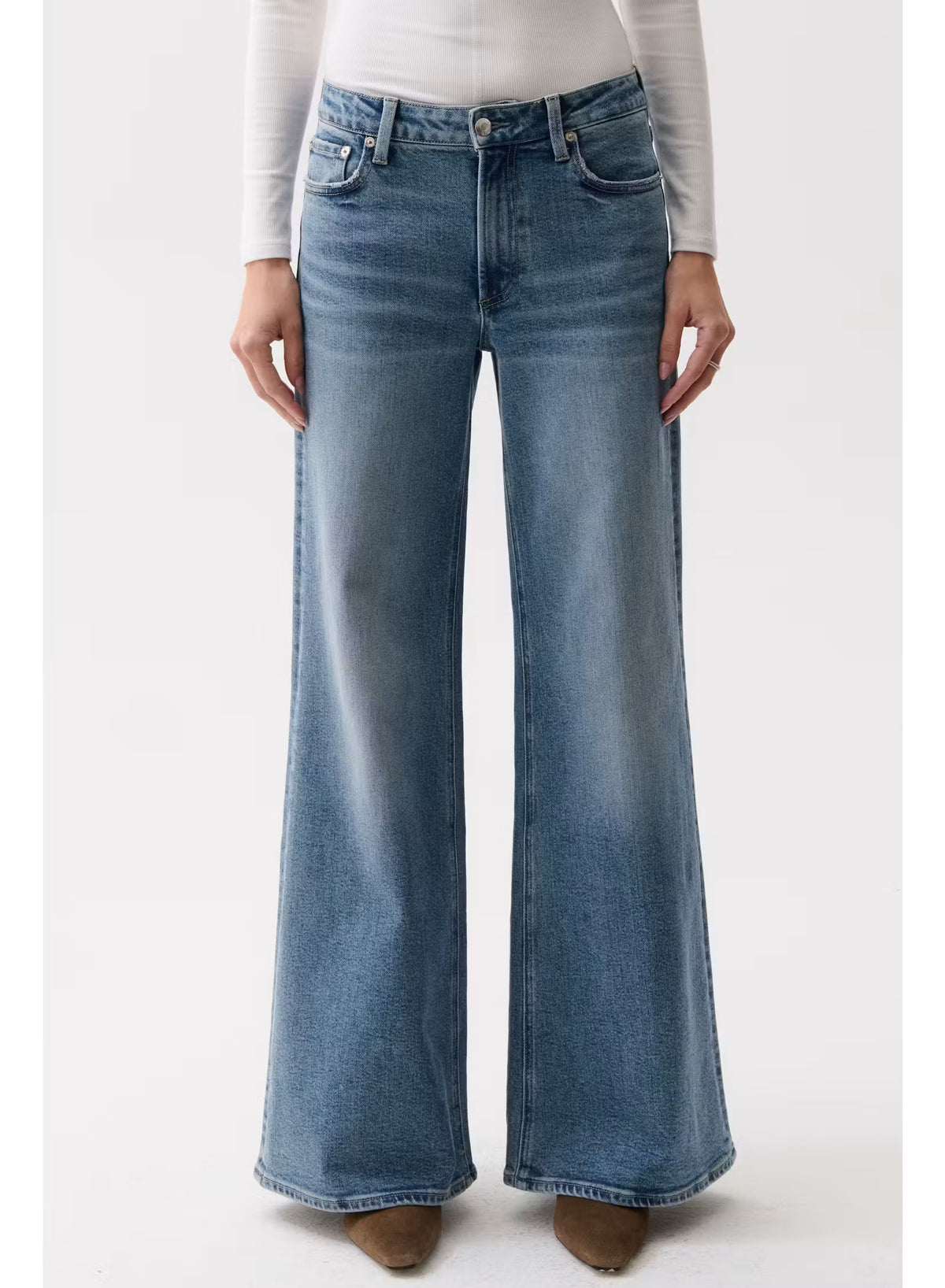 Vivian Mid Rise Wide Leg - Blue Depths