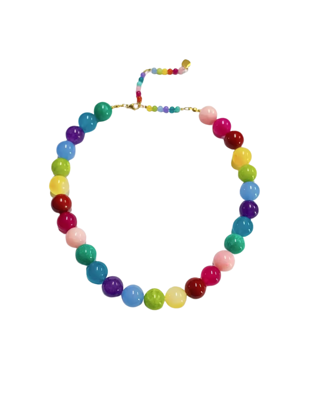 Riley Rainbow Beaded Necklace : Hypoallergenic and Water Resistant