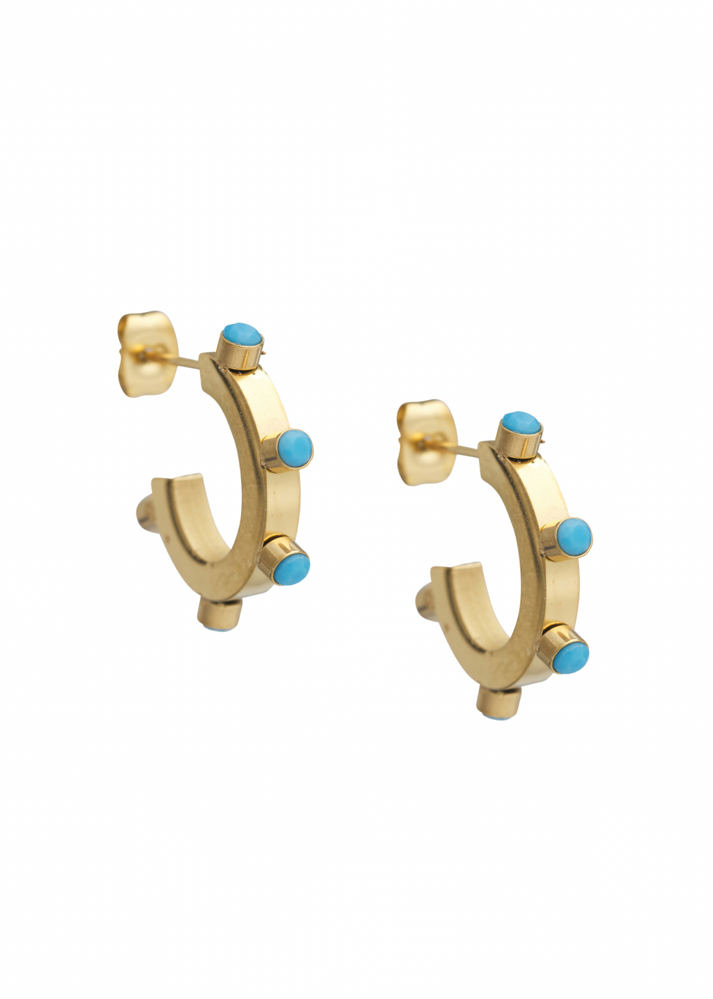 Belle Turquoise Hoops Hypoallergenic Water Resistant