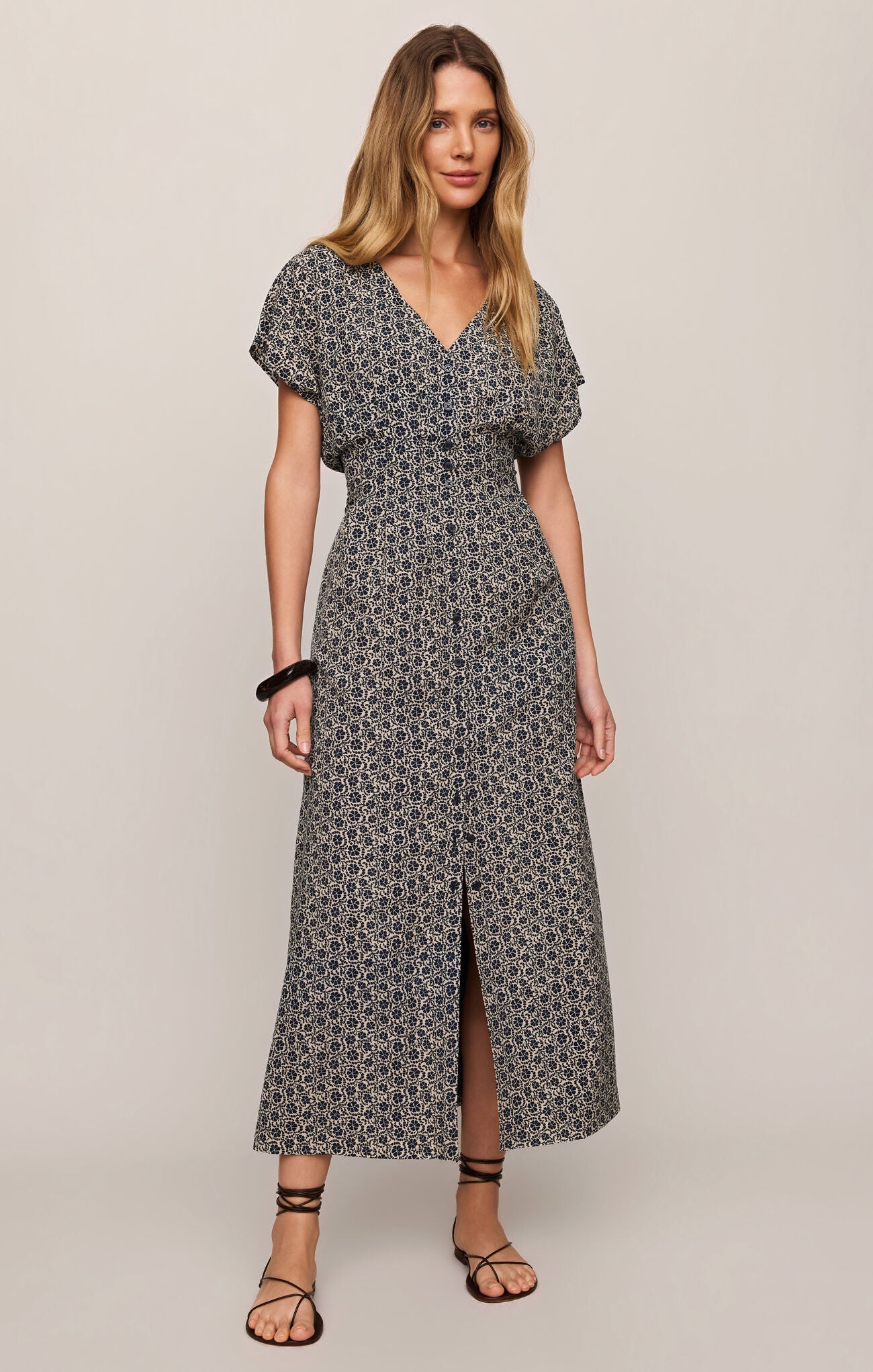 Sanna Iris Floral Midi Dress - Eclipse