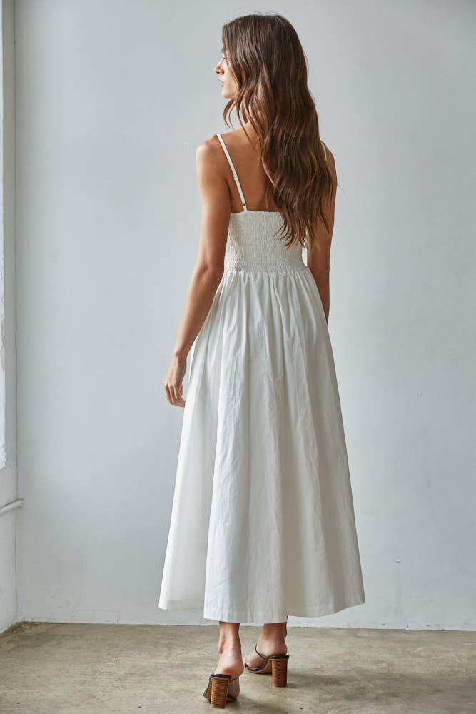 L9470 | Woven Cotton Floral Eyelet Detailed Maxi