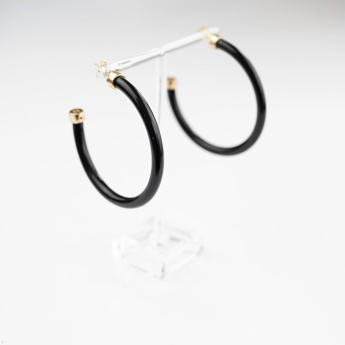 Hoo Hoops: Black Acrylic Hoop Earrings