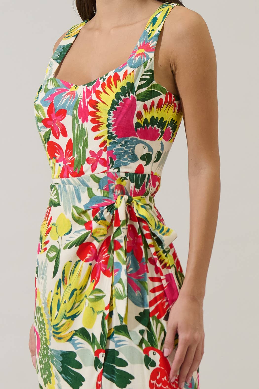 Wissa Tropical Beli Wrap Midi Dress