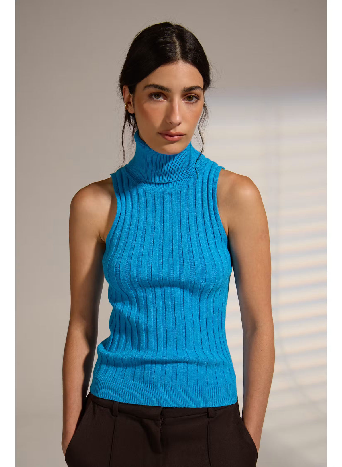 Ben Turtleneck Knit Top - Turquoise