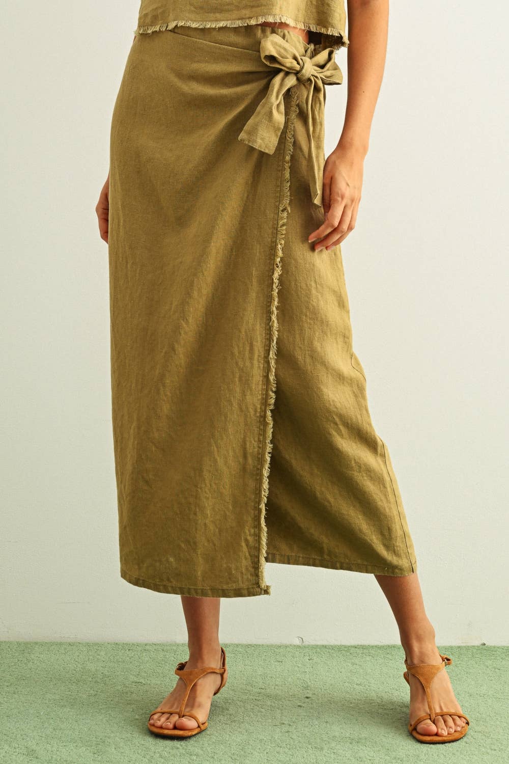 S6260ST   RAW HEM WRAP SKIRT