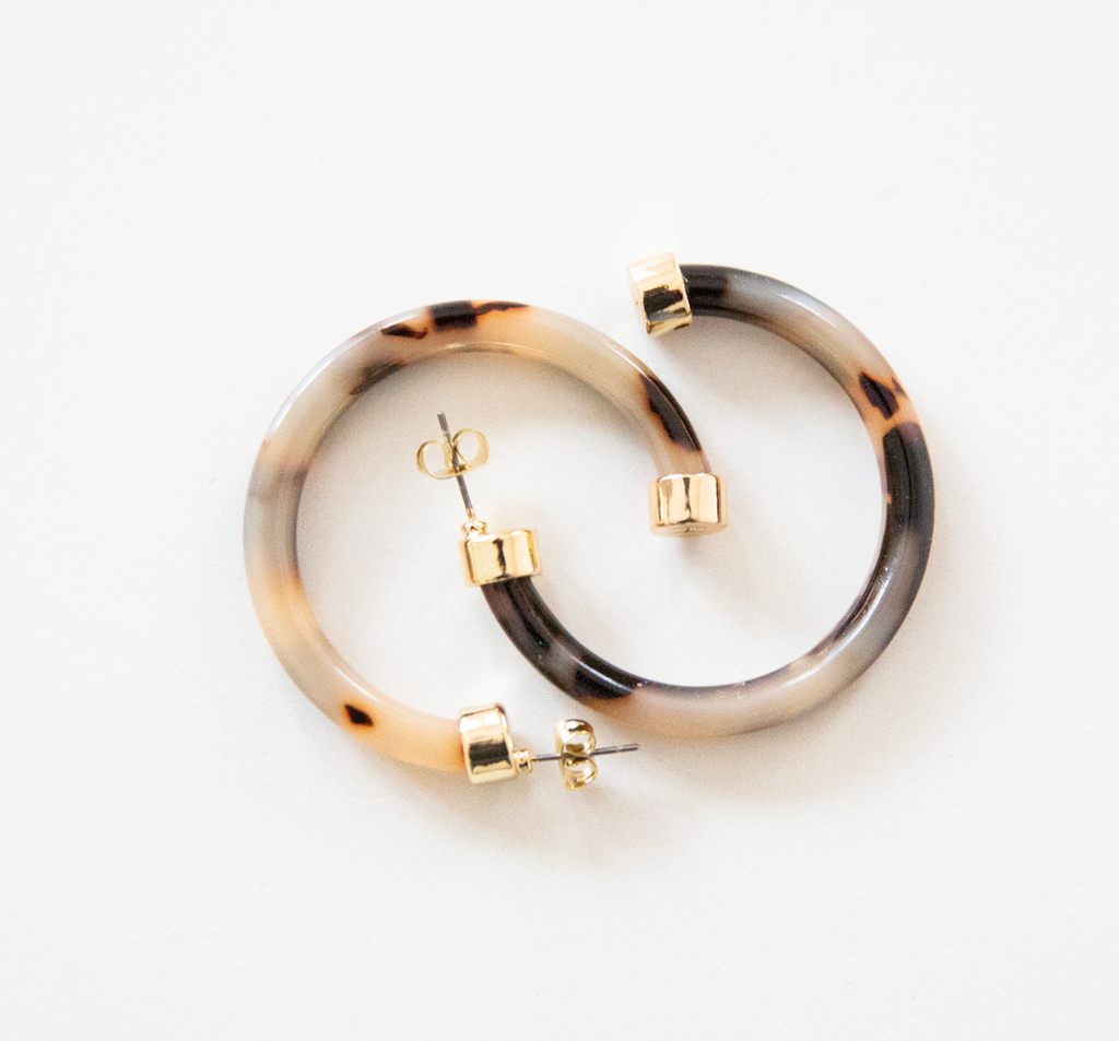Hoo Hoops: Tortoise Shell Acrylic Hoop Earrings
