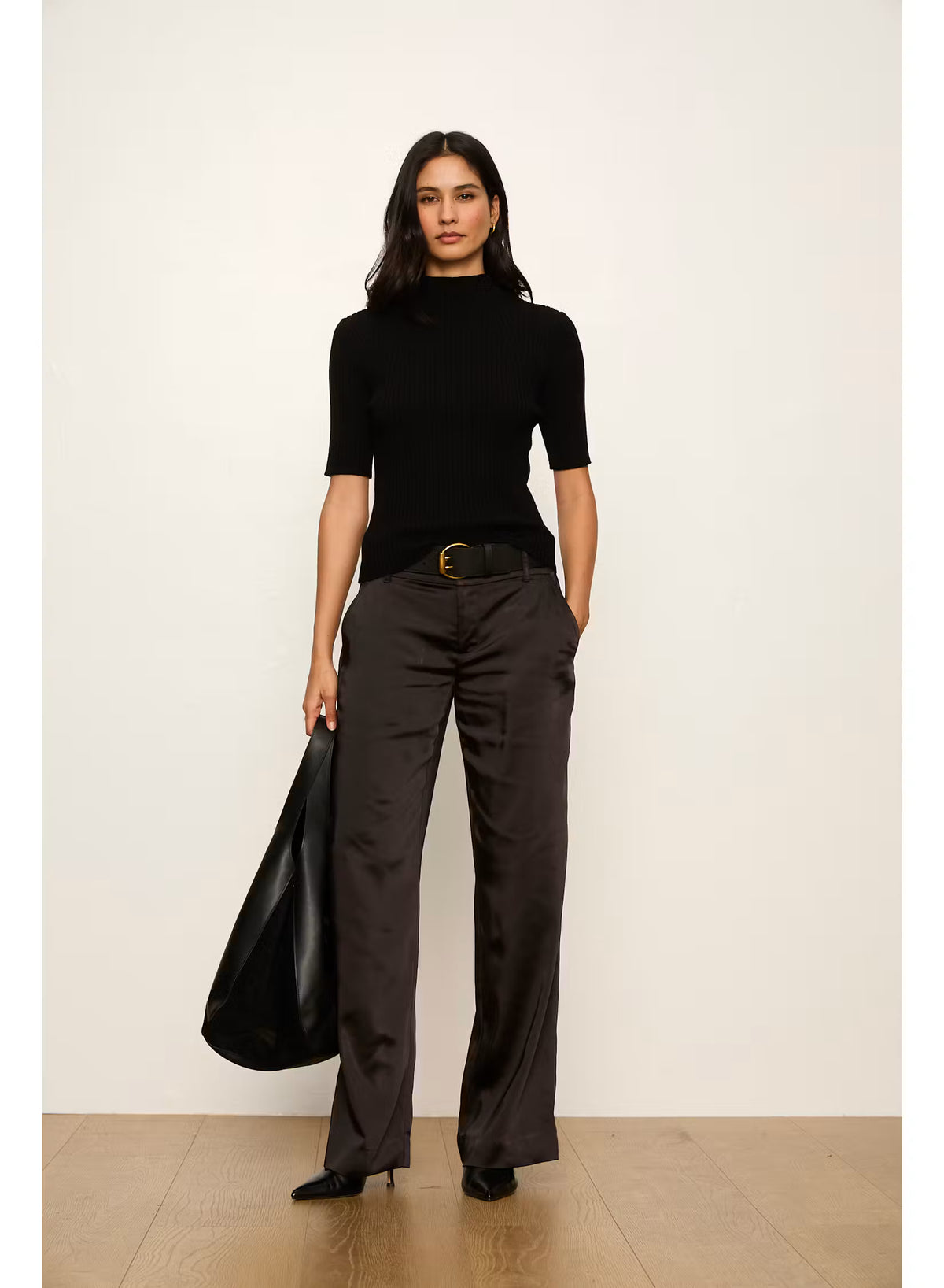 Sanctuary: Spotlight Satin Trouser - Black