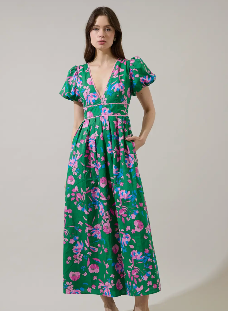 Jaylene Pleated Maxi Dress