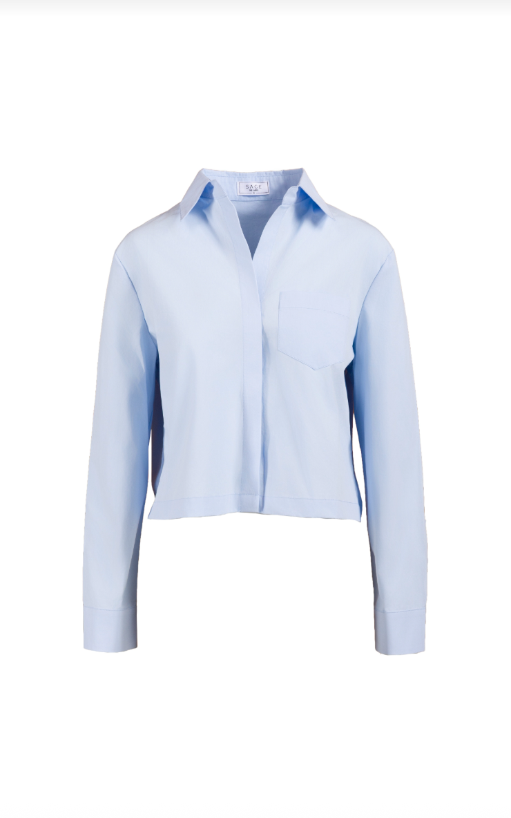 Tutor Girl Button Up Shirt - Sky Blue