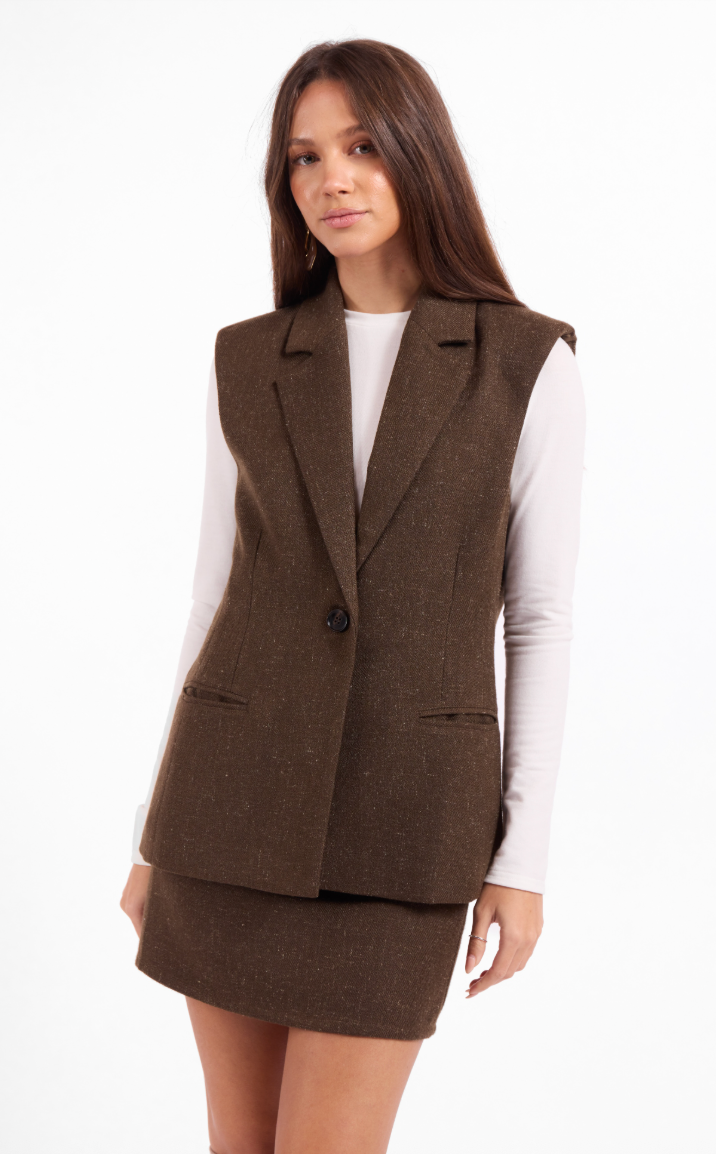 Simmons Blazer Vest - Oak