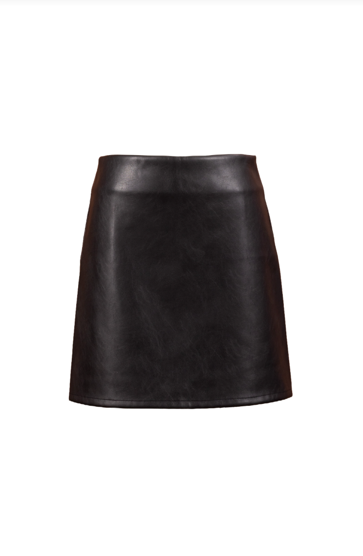 Academy Vegan Leather Mini Skirt - Black