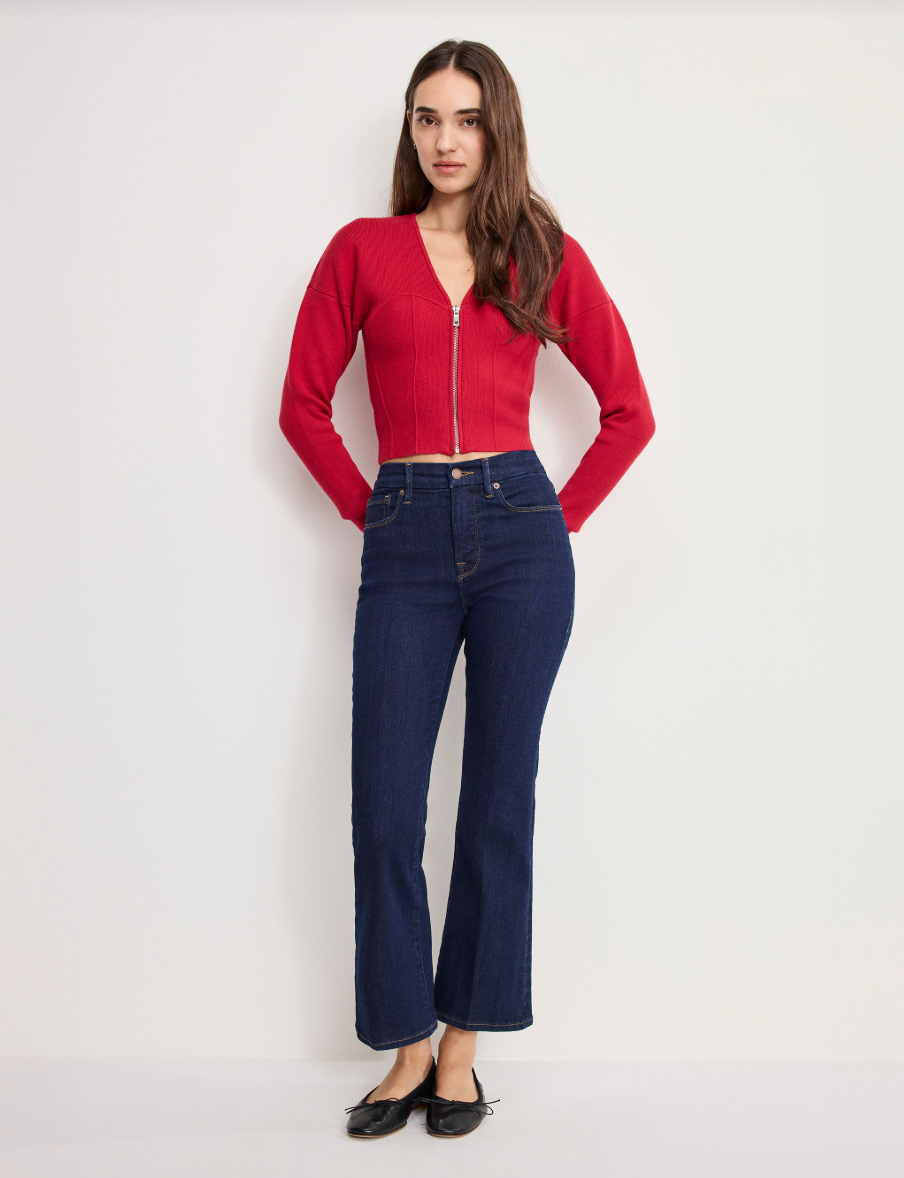 Good Legs Cropped Mini Boot Jeans - Indigo1153