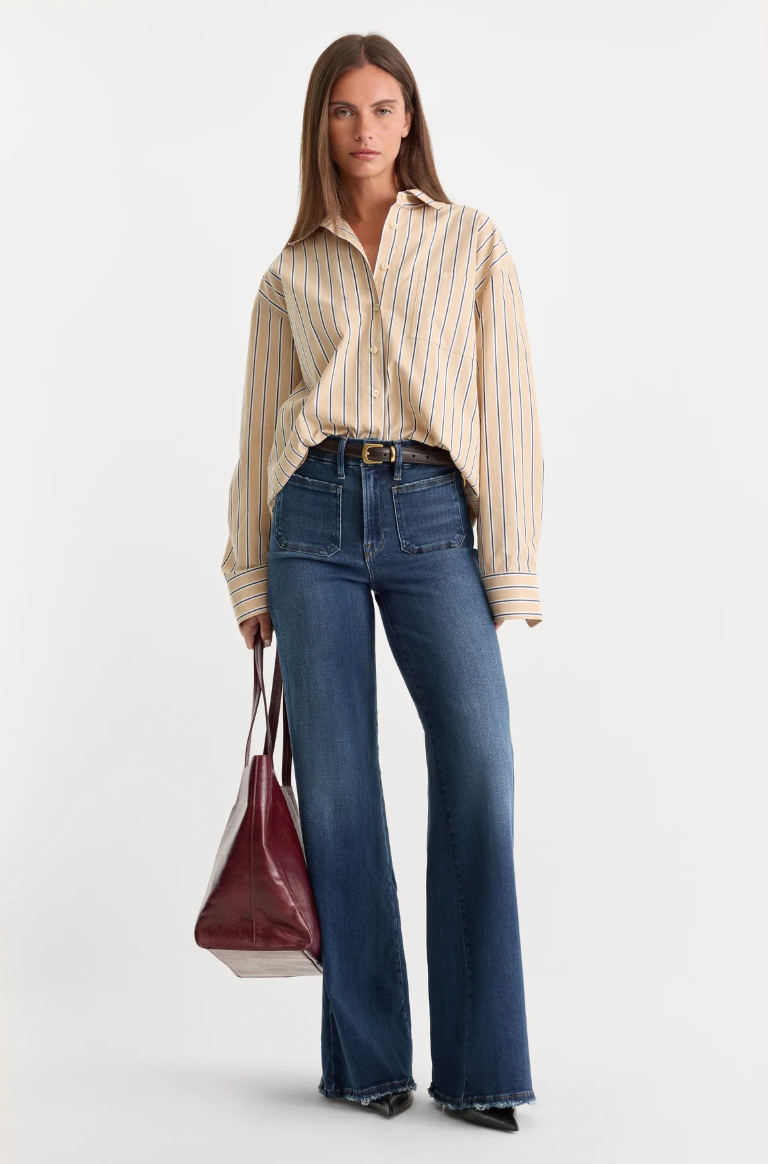 Good American Soft Tech Good Waist Palazzo Jeans