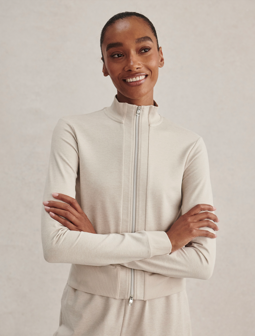 Rufus Cropped Zip-Through Sweat