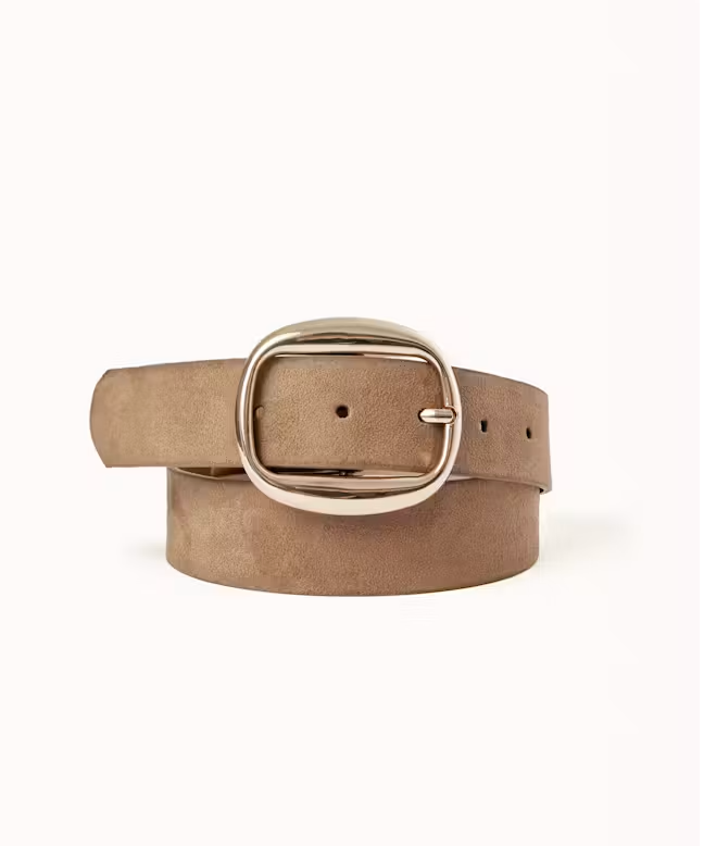 Georgiana Belt - Sandstone Suede/Gold