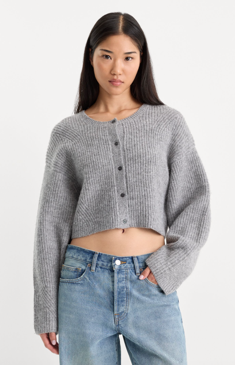 The Chunky Knit Cardigan - Heather Grey