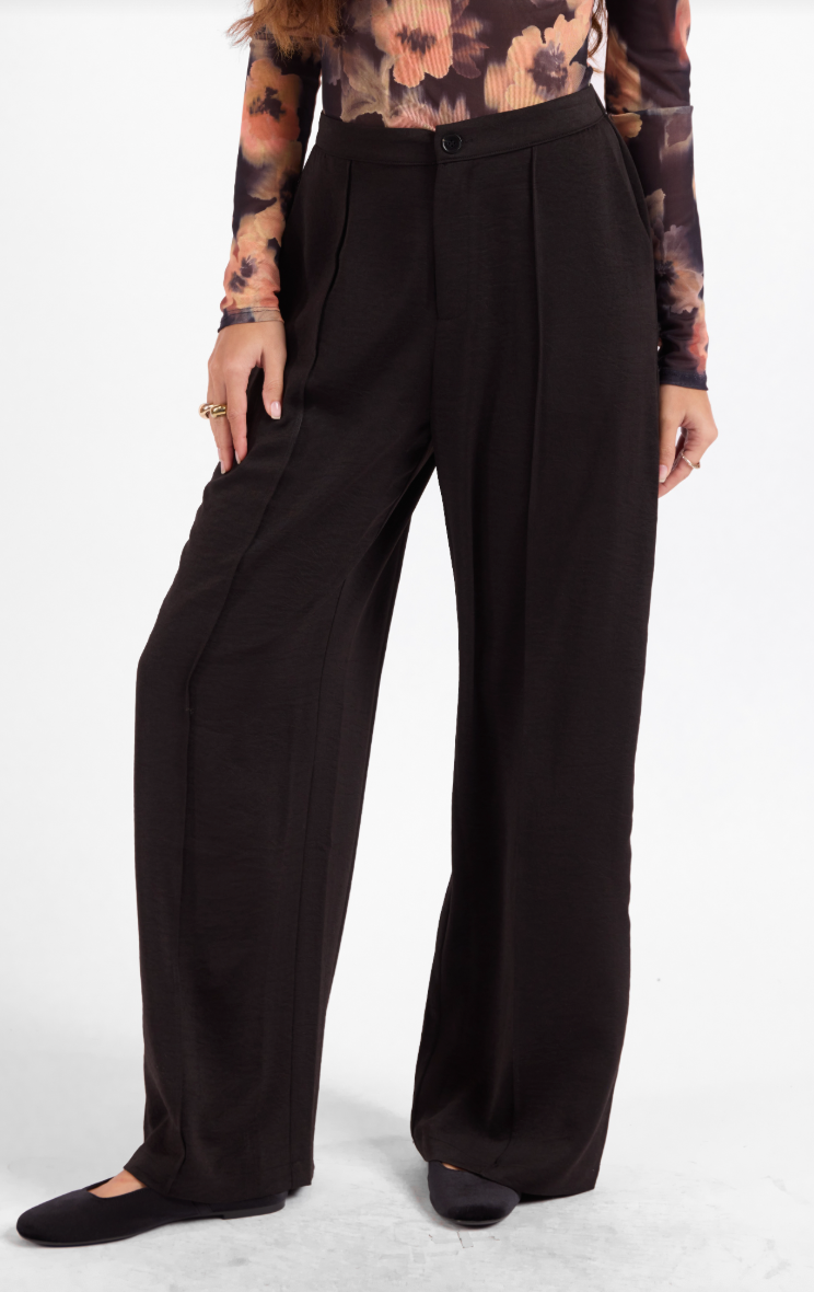 Sage the Label: Valentina Satin Pant - Black