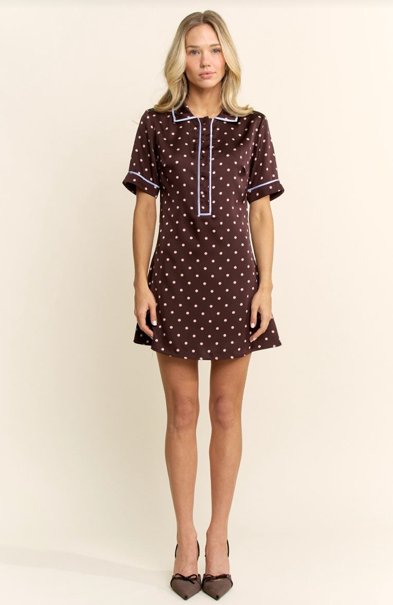 Elevator Disco: Florence Mini Dress - Dark Brown