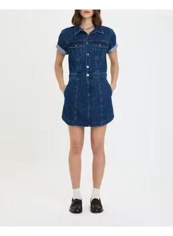 Topanga Rolled Short Sleeve Mini Dress - Rush