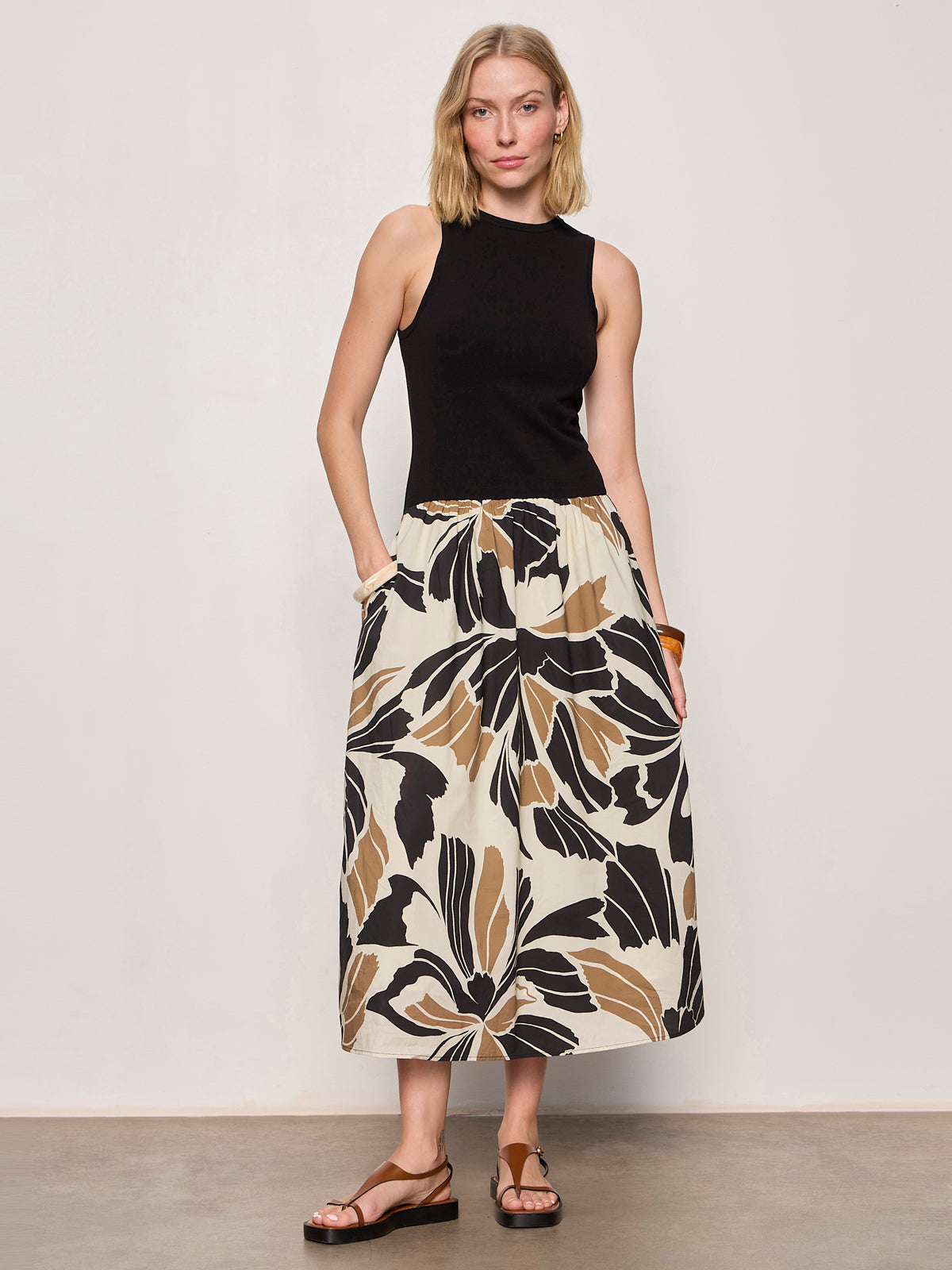 Sandbar Mix Media Midi Dress