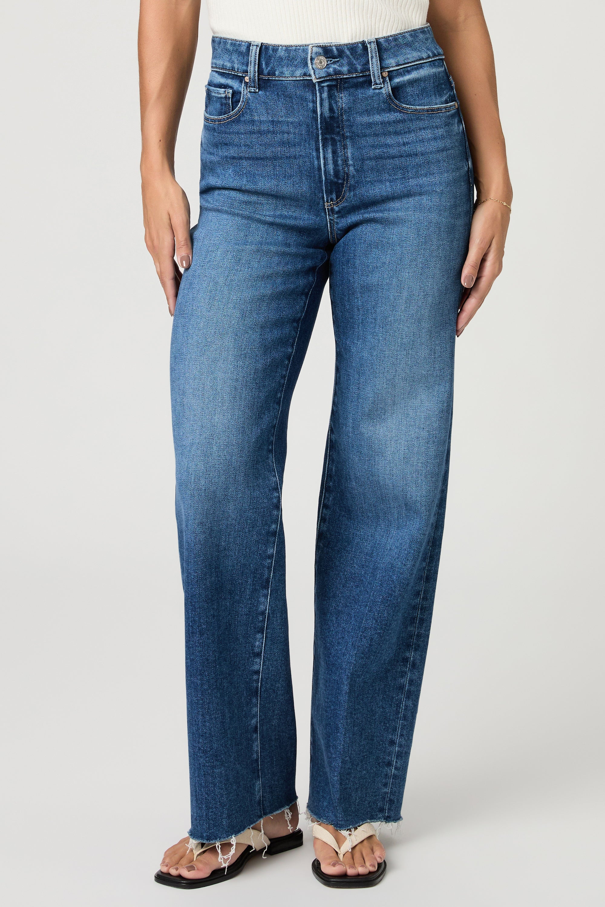 Anessa W/ Twisted Outseam Panel + Raw Hem - Hollyhock