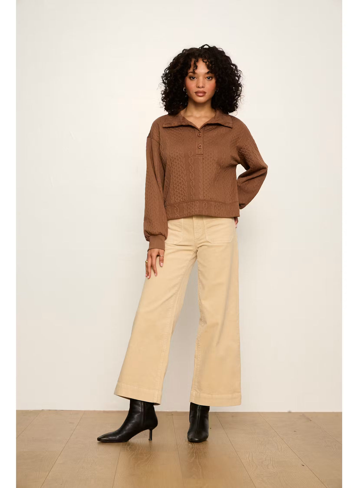 Halley Relaxed Popover - Cocoa Powder