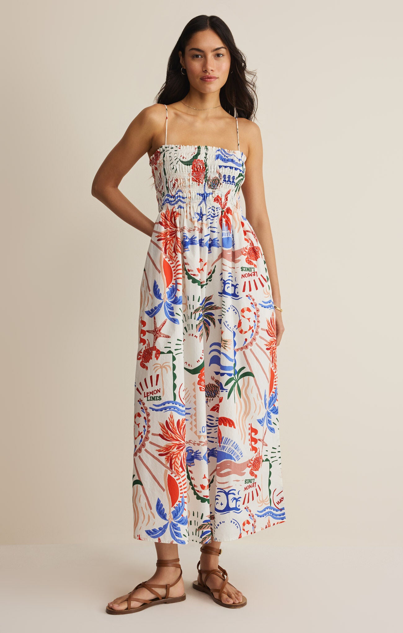 CORNELIA GETAWAY MIDI DRESS - MULTI