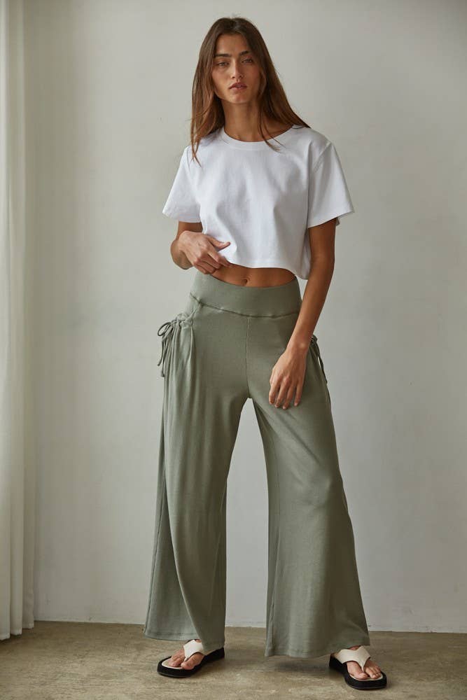L8686 | Knit Cotton Round Neck Short Sleeve Crop Top