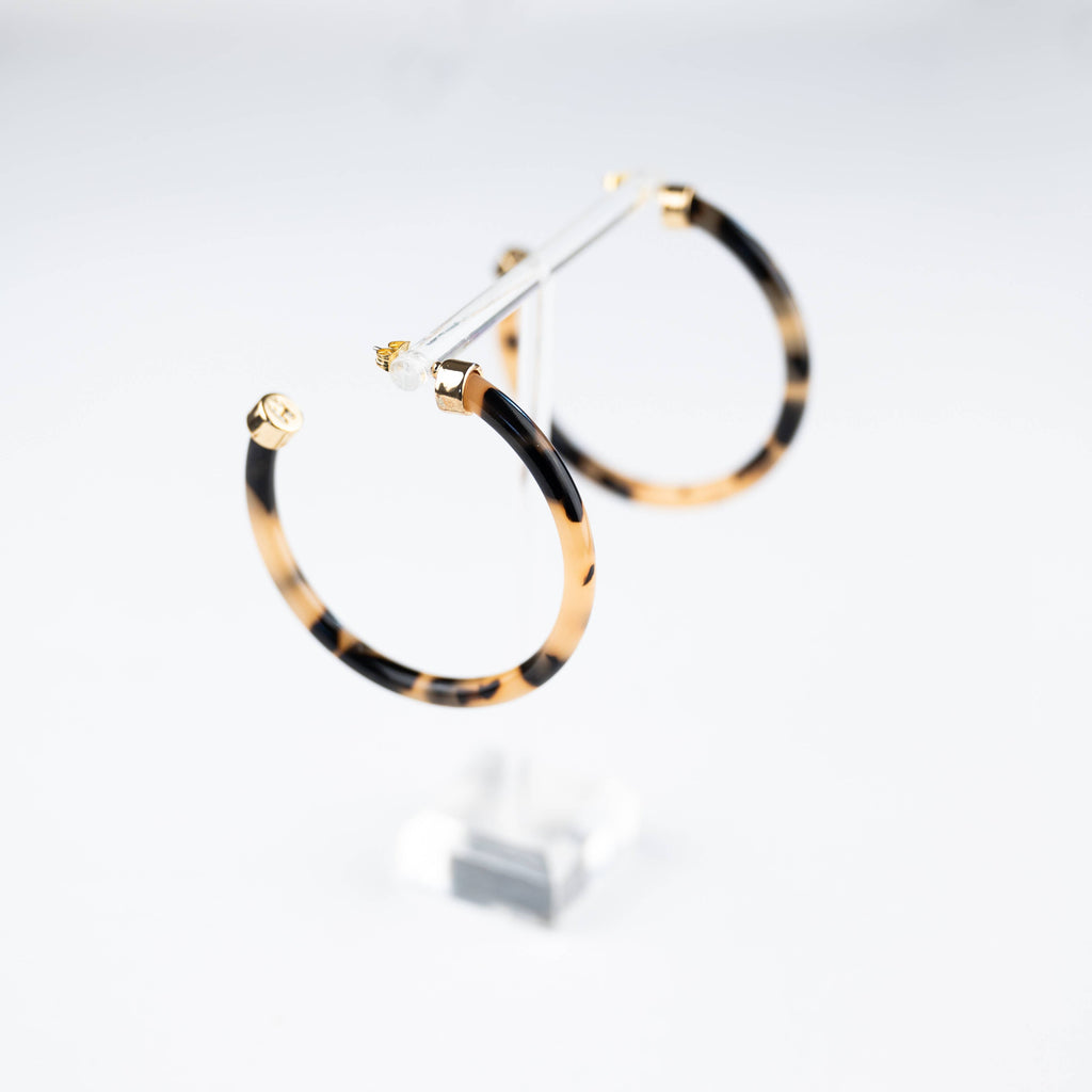 Hoo Hoops: Tortoise Shell Acrylic Hoop Earrings