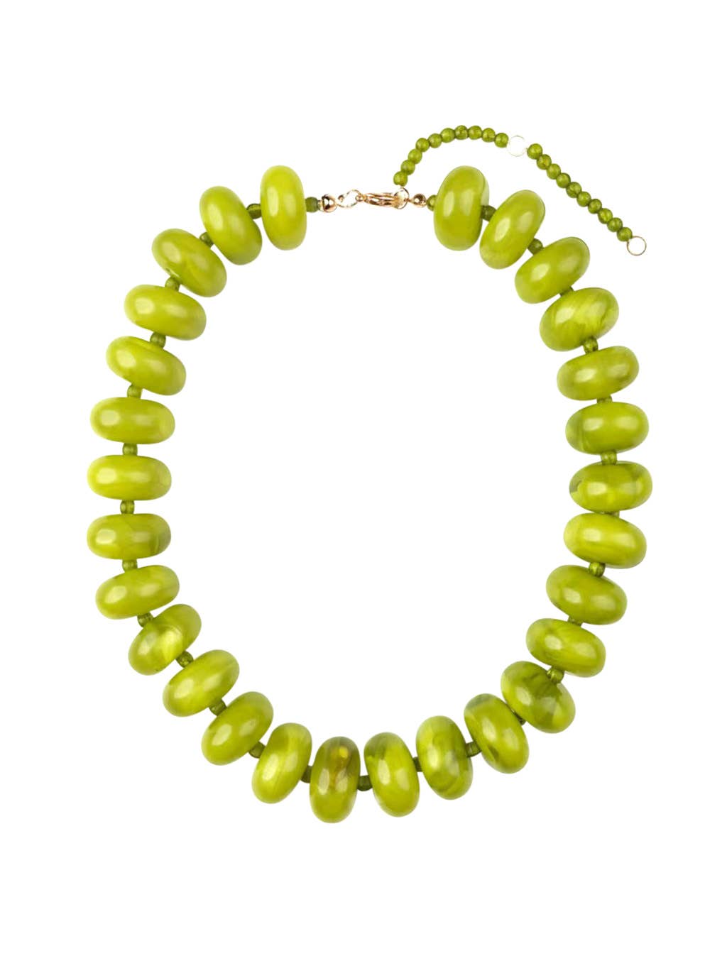 Bailey Chunky Beaded Necklace- Chartreuse