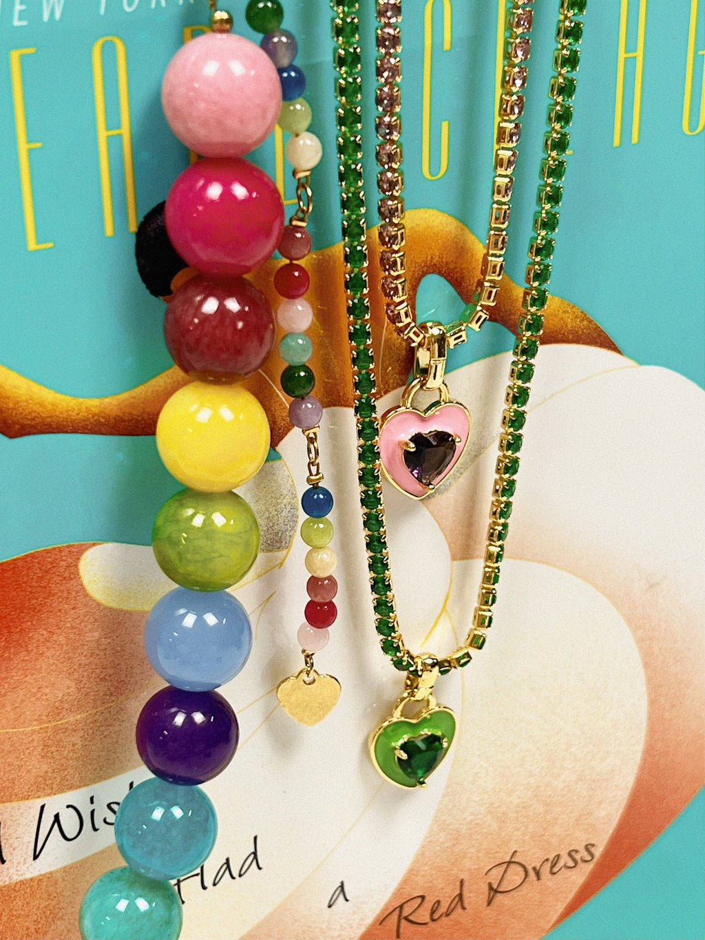 Riley Rainbow Beaded Necklace : Hypoallergenic and Water Resistant