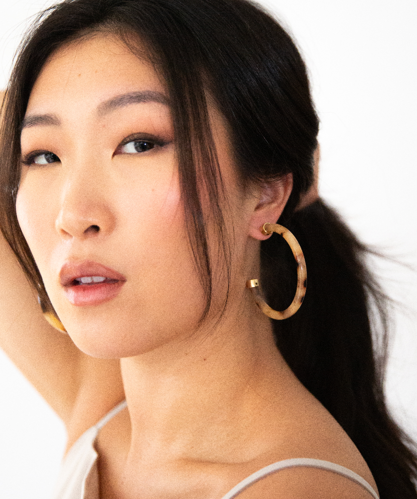 Hoo Hoops: Tortoise Shell Acrylic Hoop Earrings