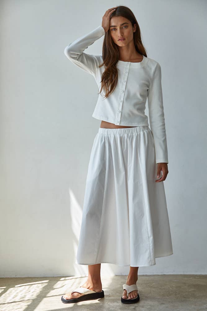 L8829T | Knit Cotton Spandex Ribbed Long Sleeve Cardigan