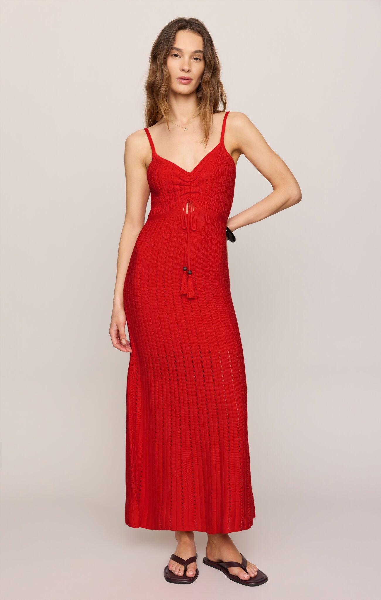 SUNDA CROCHET MIDI DRESS - LYCHEE