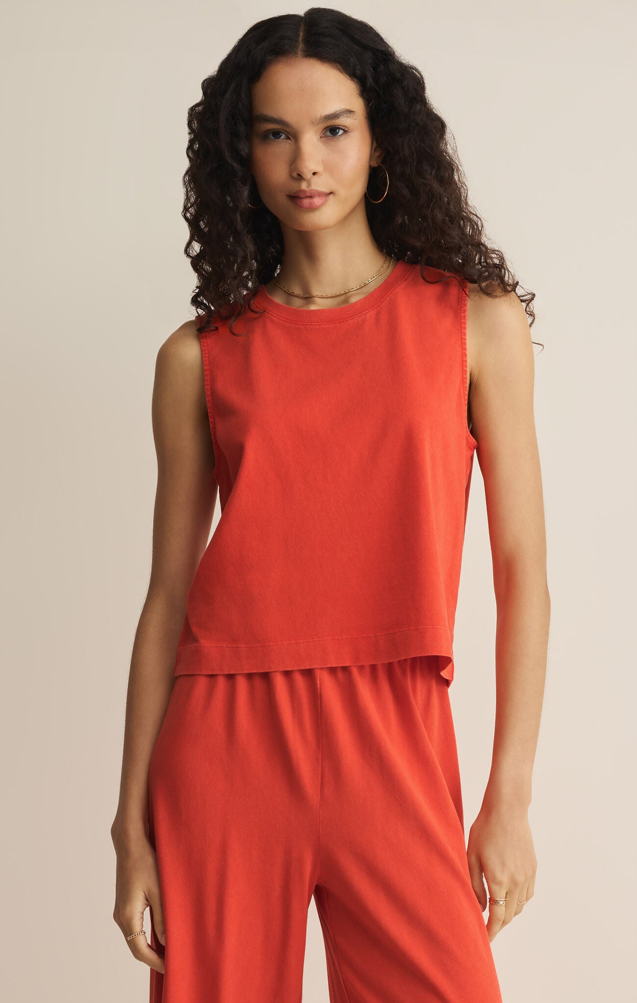 SLOANE JERSEY MUSCLE TANK - LYCHEE
